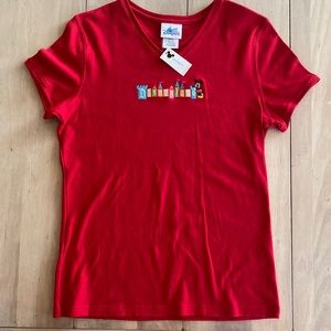 DISNEYLAND Retro Style T-shirt - Appliqué Patches Castles & Mickey Mouse